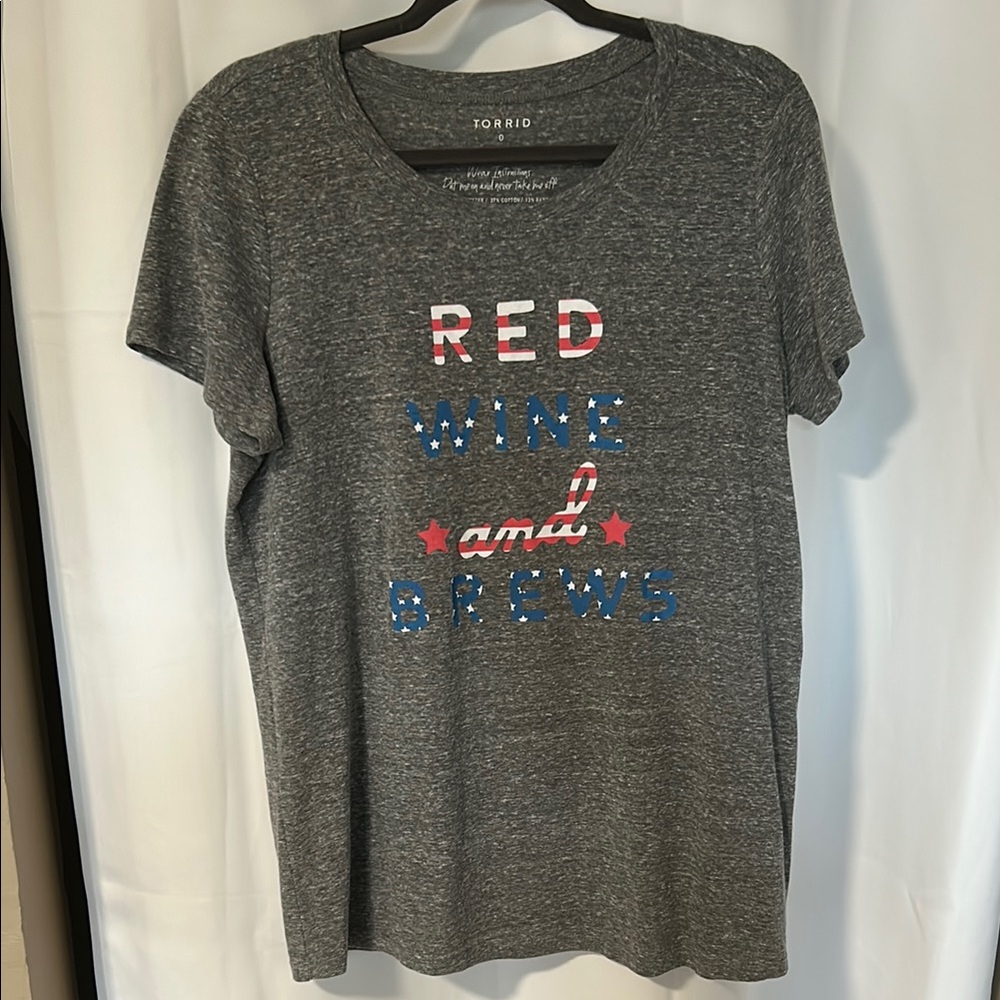 Torrid Charcoal Graphic Tee with Patriotic Design